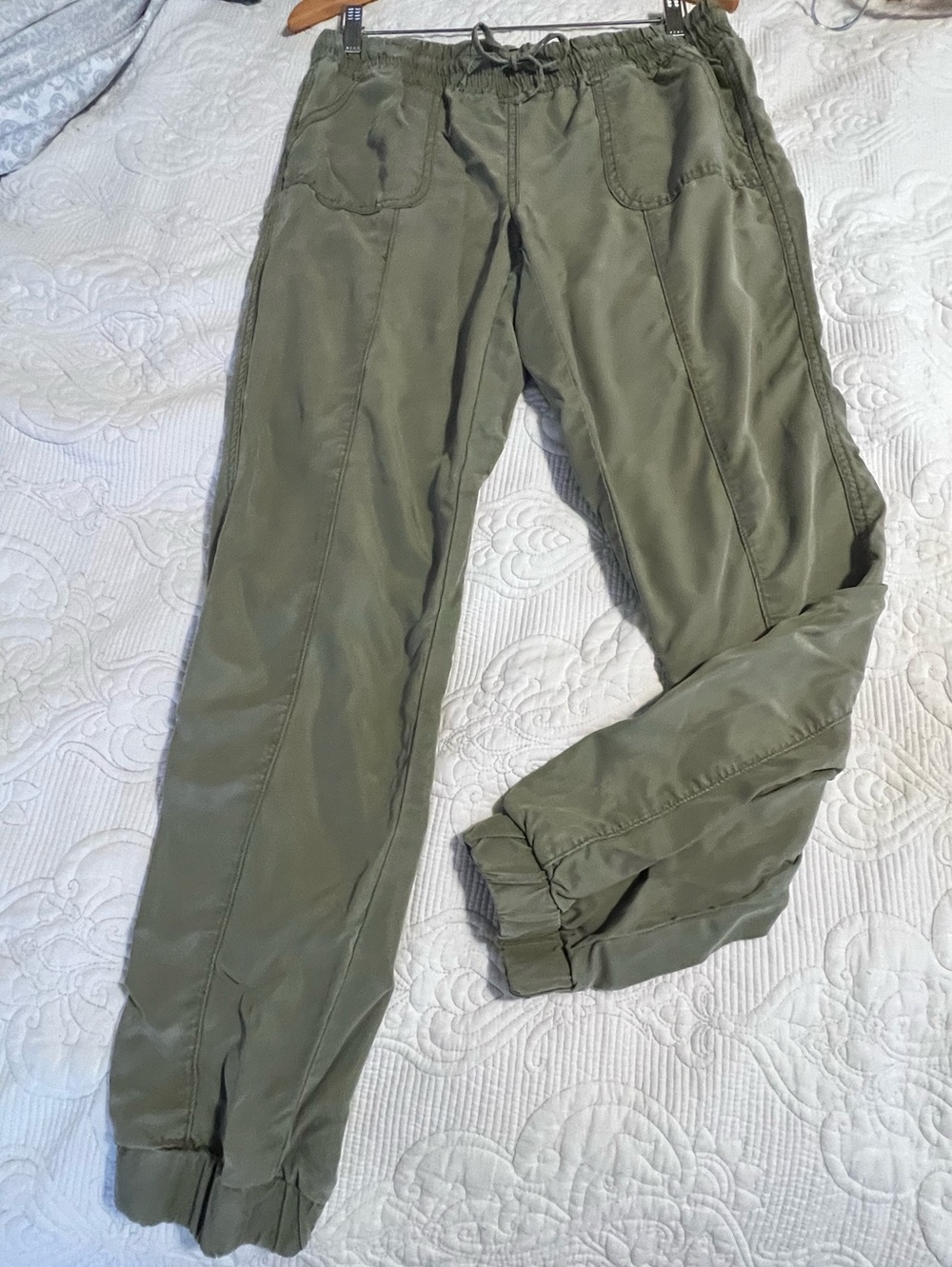 Women’s Olive Green Drawstring Jogger Pants